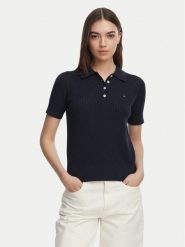 Tommy Hilfiger Sweter WW0WW49362 Granatowy Slim Fit. Niebieskie swetry klasyczne damskie Tommy Hilfiger, xs, z bawełny, bez kołnierzyka. Za 649.99 zł.