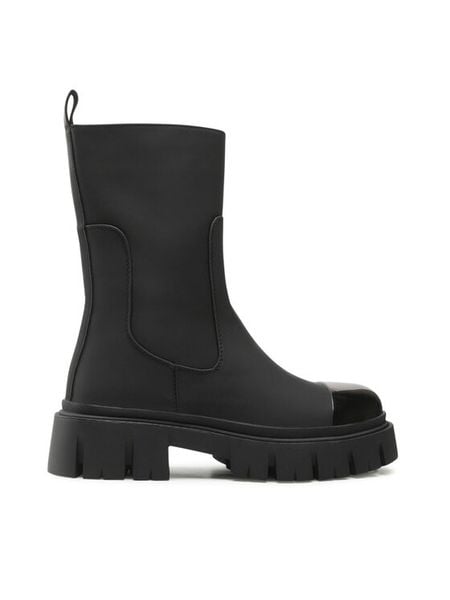 Jenny Fairy Botki WS5816-04 Czarny. Czarne botki damskie Jenny Fairy, ze skóry, bez obcasa, na płaskiej podeszwie, bez zapięcia. Za 119.99 zł.