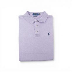 Second life - Koszulka polo męska z krótkim rękawem fioletowa - Jak nowy. Fioletowe koszulki polo męskie Ralph Lauren, l, bez wzorów, z materiału, bez ramiączek. Za 127.76 zł.