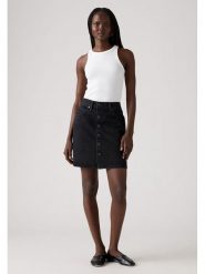 Levi's Spódnica dżinsowa w kolorze czarnym rozmiar: W26. Czarne spódniczki damskie Levi's, s, z aplikacjami, klasyczne, z podwyższonym stanem, mini, proste. Za 127.95 zł.