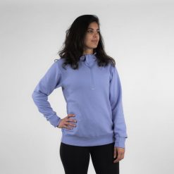 Bluza do biegania damska Kiprun Run 500 Warm ocieplana. Fioletowe bluzy bez kaptura damskie KIPRUN, l, bez wzorów, z bawełny, bez kaptura. W wyprzedaży za 119.99 zł.