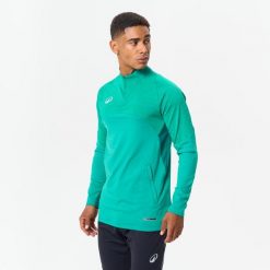 Bluza piłkarska Kipsta CLR Club na krótki suwak. Zielone bluzy bez kaptura męskie KIPSTA, l, z materiału. Za 139.99 zł.
