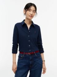 Tommy Hilfiger Bluzka Kobiety Bawełna niebieski, S. Niebieskie bluzki sportowe damskie Tommy Hilfiger, s, z bawełny, bez kołnierzyka, bez ramiączek. Za 409.95 zł.