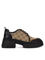 Nine West Oxfordy WFA3033-3 Beżowy. Brązowe półbuty damskie Nine West, bez wzorów, z materiału, bez obcasa. Za 249.99 zł.