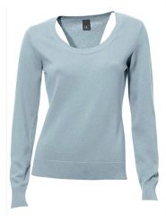 Heine Sweter w kolorze błękitnym rozmiar: 42. Niebieskie swetry klasyczne damskie Heine, z bawełny, bez kołnierzyka. Za 78.99 zł.