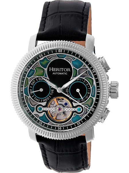 Heritor Zegarek automatyczny "Aura" w kolorze srebrno-czarnym rozmiar: onesize. Czarne, analogowe zegarki męskie Heritor, ze stali. Za 587.99 zł.