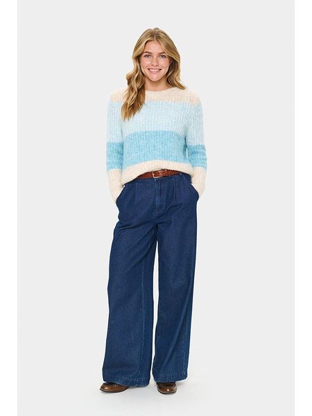 SAINT TROPEZ Sweter w kolorze błękitnym rozmiar: M. Niebieskie swetry klasyczne damskie Saint Tropez, m, bez kołnierzyka. Za 104.99 zł.