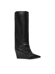 Vic Matié Kozaki 1F2554D_16F010101 Czarny. Czarne kozaki damskie Vic Matié, ze skóry, bez obcasa, na koturnie. Za 2,399.00 zł.