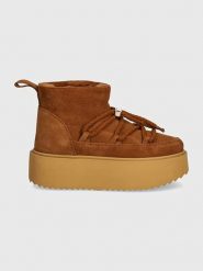 INUIKII Skórzane botki zimowe "Classic Low Platform" w kolorze brązowym rozmiar: 37. Brązowe botki damskie Inuikii, na zimę, ze skóry, bez obcasa, na platformie, bez zapięcia. Za 891.95 zł.