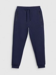 4F Spodnie dresowe joggery męskie - granatowe S. Niebieskie spodnie dresowe męskie 4f, bez wzorów, z dresówki. Za 189.99 zł.