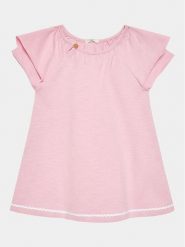 United Colors Of Benetton Sukienka codzienna 3LHAAV006 Różowy Regular Fit. Czerwone sukienki dziewczęce United Colors Of Benetton, bez wzorów, z bawełny, bez ramiączek. Za 49.99 zł.