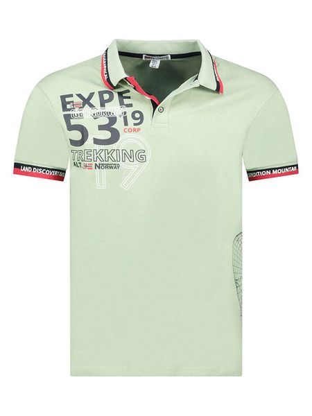 Geographical Norway Koszulka polo "Krug" w kolorze zielonym rozmiar: S. Zielone koszulki polo męskie Geographical Norway, s, bez wzorów, z bawełny, bez ramiączek. Za 90.95 zł.