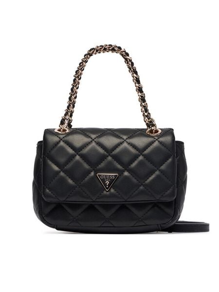 Guess Torebka Juliet Mini HWQG24 56740 Czarny. Czarne torebki klasyczne damskie Guess, z aplikacjami, ze skóry, bez dodatków. Za 494.99 zł.