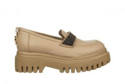 Półbuty Bayla-159 4881 001-P Beż Lico 159167, Skóra naturalna - 40. Brązowe półbuty damskie Bayla, bez wzorów, ze skóry, bez obcasa. W wyprzedaży za 314.10 zł.