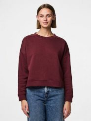 Pieces Bluza "Chilli" w kolorze ciemnoczerwonym rozmiar: XS. Czerwone bluzy bez kaptura damskie Pieces, xs. Za 57.06 zł.