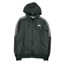 Second life - Męska bluza z kapturem na zamek - Jak nowy. Czarne bluzy z kapturem męskie Puma, m. Za 105.71 zł.