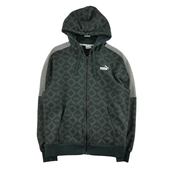 Second life - Męska bluza z kapturem na zamek - Jak nowy. Czarne bluzy sportowe męskie Puma, bez wzorów, sportowe, bez kołnierzyka, bez ramiączek. Za 105.71 zł.