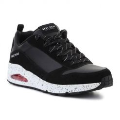 Buty do chodzenia męskie Skechers 212153BKW. Czarne buty sportowe na co dzień męskie Skechers, z materiału, bez zapięcia, trekkingowe. Za 416.00 zł.
