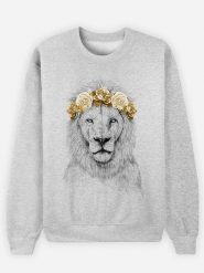 WOOOP Bluza "Festival lion autumn" w kolorze szarym rozmiar: L. Szare bluzy bez kaptura damskie Wooop, l. Za 114.17 zł.