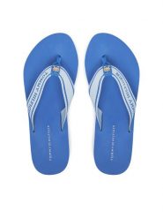 Tommy Hilfiger Japonki Hilfiger Webbing Beach Sandal FW0FW08515 Niebieski. Niebieskie klapki damskie Tommy Hilfiger, bez wzorów, z materiału, bez obcasa. Za 149.99 zł.