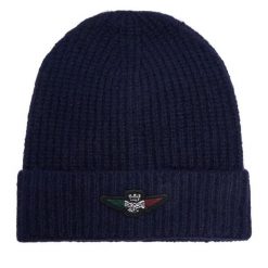 Czapka Aeronautica Militare. Niebieskie czapki męskie AERONAUTICA MILITARE, na zimę, bez wzorów. Za 179.99 zł.