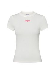 Tommy Jeans Koszulka Kobiety Bawełna biały, M. Białe t-shirty damskie Tommy Jeans, m, bez wzorów, z bawełny, bez kołnierzyka. Za 89.95 zł.