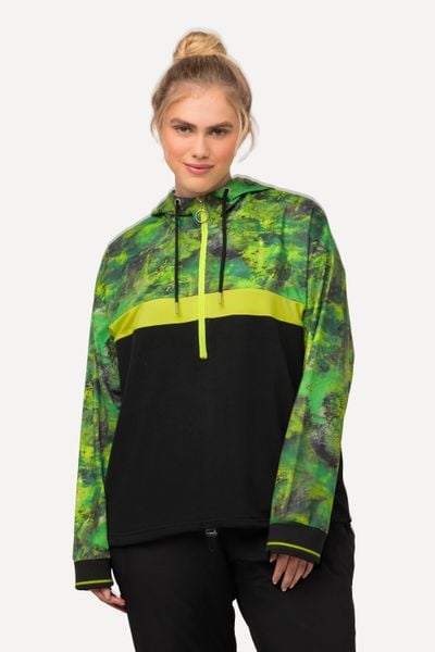 Damskie Bluza z kapturem szybkoschnąca kaptur obszycie z tunelem długi rękaw. Czarne bluzy z kapturem damskie Ulla Popken, plus size, z elastanu. Za 279.99 zł.