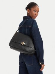 Tory Burch Torebka Charlie Quilted Large Shoulder Bag 185805 Czarny. Czarne listonoszki damskie Tory Burch, bez wzorów, ze skóry, bez dodatków. Za 3,469.00 zł.