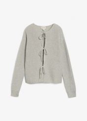 Kardigan wiązany na kokardki. Szare kardigany damskie bonprix, bez wzorów. Za 124.99 zł.