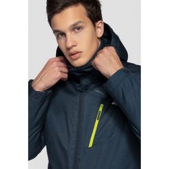Kurtka narciarska męska KUMN253R - granat melanż. Brązowe kurtki męskie 4f, m, bez wzorów, z kapturem. W wyprzedaży za 249.99 zł.