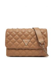 Guess Torebka HWQG87 48200 Beżowy. Brązowe listonoszki damskie Guess, z aplikacjami, ze skóry, bez dodatków. Za 309.99 zł.
