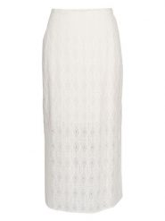 MOSS COPENHAGEN Spódnica "Madelena" w kolorze białym rozmiar: XL. Białe spódniczki damskie MOSS COPENHAGEN, xl, bez wzorów, z koronki, midi, proste. Za 140.53 zł.