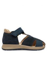 Primigi Sandały 1365700 S Granatowy. Niebieskie sandały chłopięce Primigi, ze skóry, bez zapięcia. Za 279.99 zł.