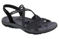 Sandały damskie, Reggae Slim - Turn It Up. Czarne obuwie trekkingowe damskie Skechers. Za 249.99 zł.