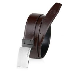 Pasek męski z obrotową klamrą ELITE BETLEWSKI® czarno-brazowy 135-cm. Brązowe paski męskie bez wzorów. Za 71.34 zł.