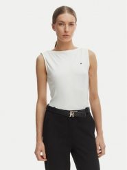 Tommy Hilfiger Top WW0WW47807 Écru Slim Fit. Topy damskie Tommy Hilfiger, xs, bez wzorów, z wiskozy, bez kołnierzyka. Za 249.99 zł.