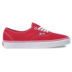 Buty do chodzenia dla dorosłych Vans Authentic trampki. Czerwone trampki i tenisówki męskie Vans, bez wzorów, bez zapięcia. Za 317.25 zł.