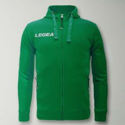 Bluza Junior Sarajevo Full Zip do biegania zielona. Zielone bluzy sportowe damskie Legea, xs, bez wzorów, z bawełny, bez ramiączek, długie, z kapturem. Za 180.00 zł.