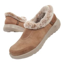 Buty Skechers ON-THE 175490/CSNT beżowy. Brązowe buty sportowe na co dzień damskie bez wzorów, z materiału. Za 414.66 zł.