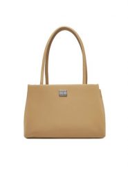 Tommy Jeans Torebka Tjw American Cool Med Tote AW0AW17297 Beżowy. Brązowe torebki klasyczne damskie Tommy Jeans, bez wzorów, z jeansu, bez dodatków. Za 299.99 zł.