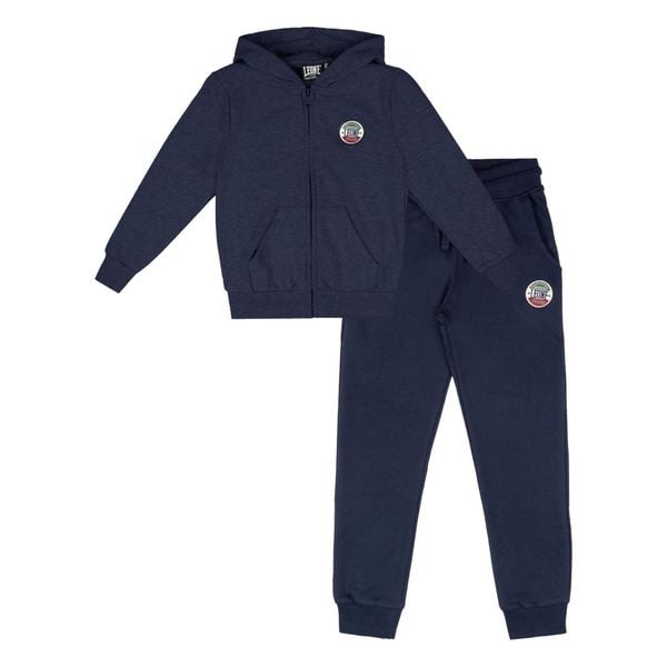 Bluza z kaptur na czas wolny na co dzień. Niebieskie spodnie dresowe damskie LEONE 1947 APPAREL, bez wzorów, z bawełny. W wyprzedaży za 112.15 zł.