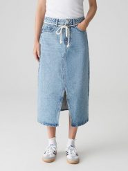 OPUS Spódnica dżinsowa w kolorze błękitnym rozmiar: 40. Niebieskie spódniczki damskie Opus, bez wzorów, z bawełny, klasyczne, midi, proste. Za 165.99 zł.