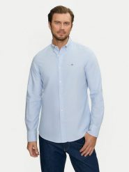 Gant Koszula 3000202 Błękitny Slim Fit. Niebieskie koszule męskie Gant, m, bez wzorów, z bawełny, bez kołnierzyka, bez ramiączek. Za 449.99 zł.