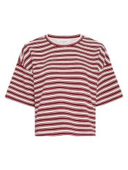 MOSS COPENHAGEN Koszulka w kolorze bordowo-białym rozmiar: L/XL. Czerwone bluzki damskie MOSS COPENHAGEN, l, bez wzorów, bez kołnierzyka, bez ramiączek. Za 129.95 zł.
