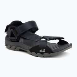 Sandały damskie Jack Wolfskin Ridge. Czarne obuwie trekkingowe damskie Jack Wolfskin, bez wzorów, z gumy, bez obcasa. Za 309.99 zł.