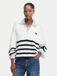 Tommy Jeans Sweter DW0DW22928 Kremowy Regular Fit. Białe swetry klasyczne damskie Tommy Jeans, m, z bawełny, bez kołnierzyka. Za 449.99 zł.