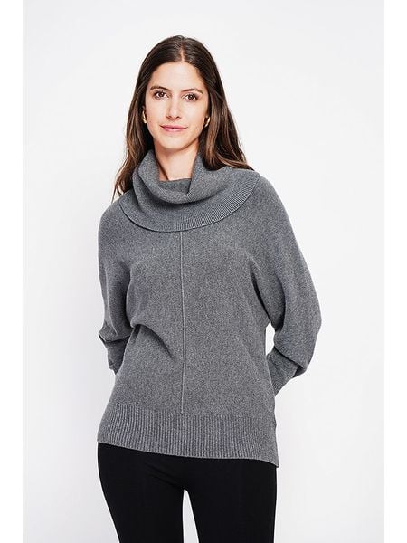 ASSUILI Sweter w kolorze ciemnoszarym rozmiar: 42. Szare golfy damskie Assuili, bez wzorów, bez ramiączek. Za 108.74 zł.