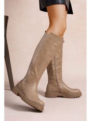 Foreverfolie Kozaki w kolorze khaki rozmiar: 37. Brązowe kozaki damskie Foreverfolie, bez obcasa. Za 173.99 zł.