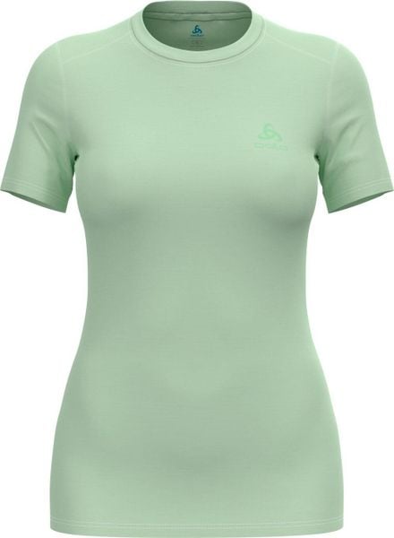 Koszulka damska ODLO Merino 160 BL TOP krótki rękaw 100% wełna merino. Zielone bluzki sportowe damskie Odlo, l, bez wzorów, z materiału, bez ramiączek. Za 319.99 zł.