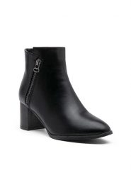 Foreverfolie Botki w kolorze czarnym rozmiar: 37. Czarne botki damskie Foreverfolie, eleganckie, bez obcasa, bez zapięcia. Za 126.75 zł.